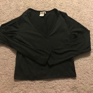 3 for $15 Cropped Long Sleeve Black Top